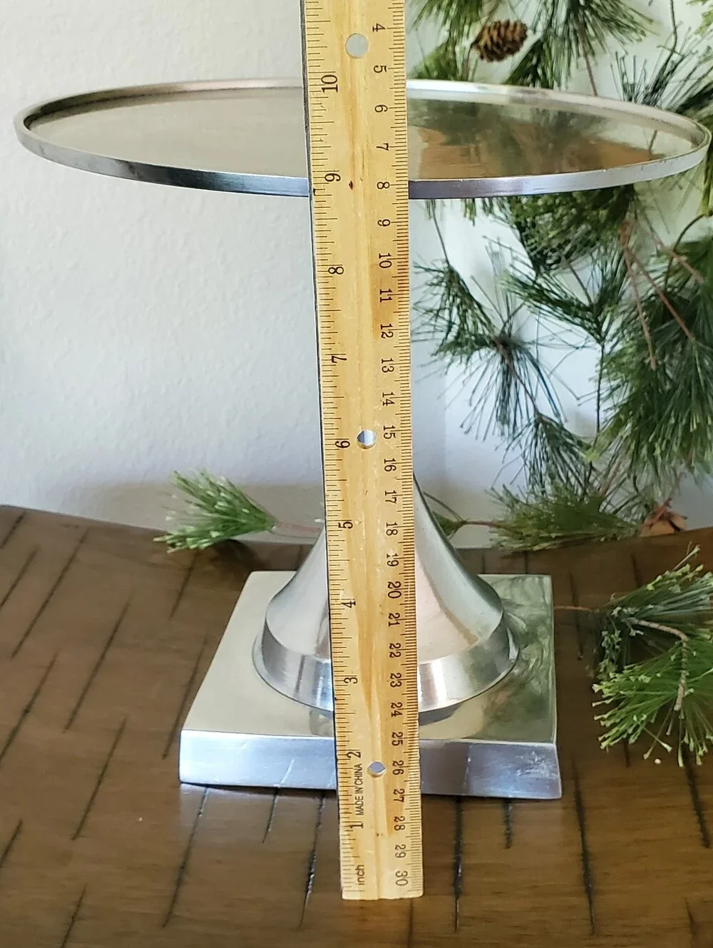 Global Views India Vintage Stainless Steel Pedestal Cake Stand Display Tazza